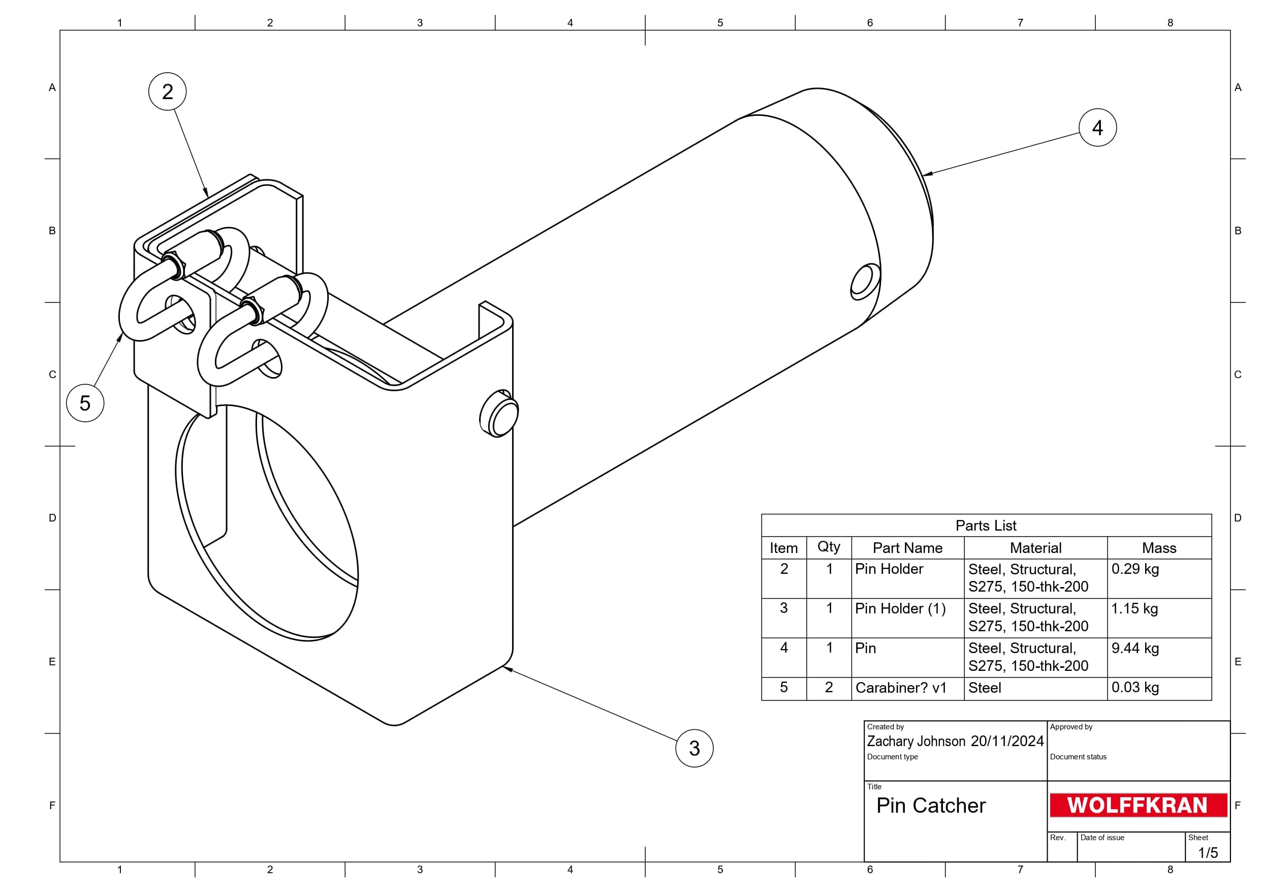 Pin Catcher Technical Drawing